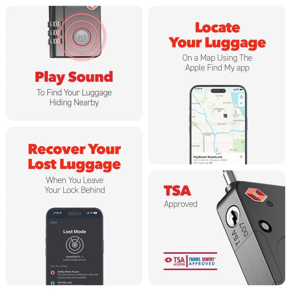 SmartLock Tracking DeviceWorks With Apple Find My App TSA Compatible Lock - Picture 5 of 7